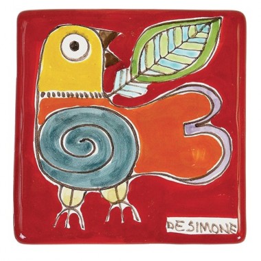 Decorative Tile Bird De Simone pottery TZT685FCFK-22 Decorative Tile Bird De Simone pottery TZT685FCFK-22